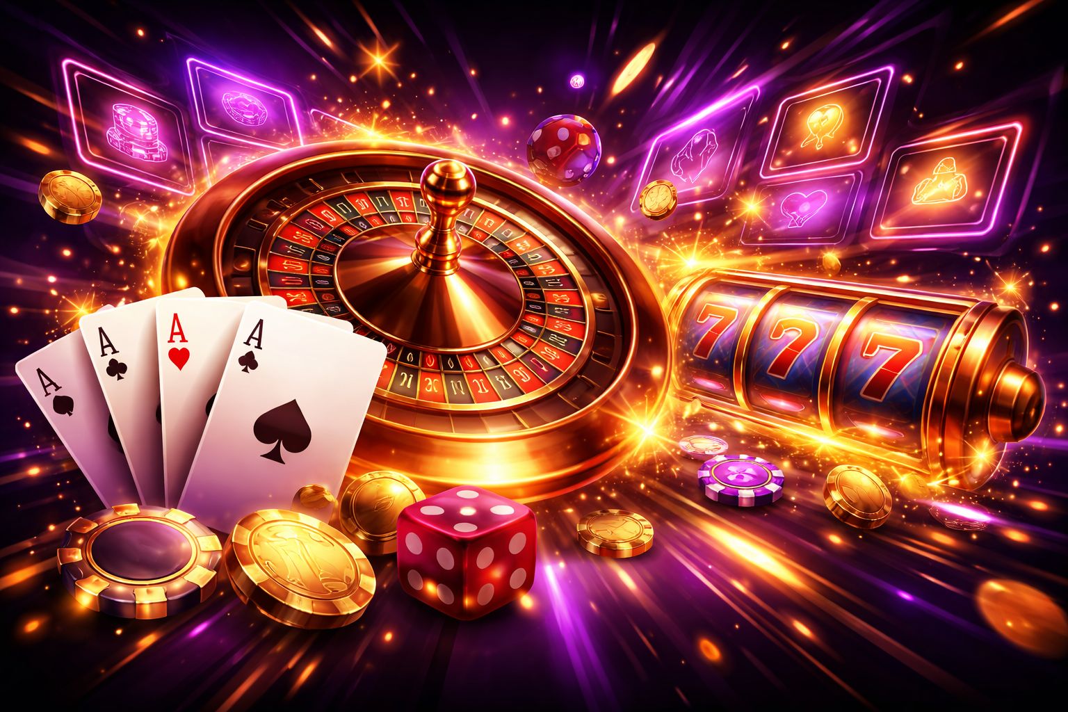 Dynamic online casino interface with cards, roulette visuals and premium gaming layout for EK999 users