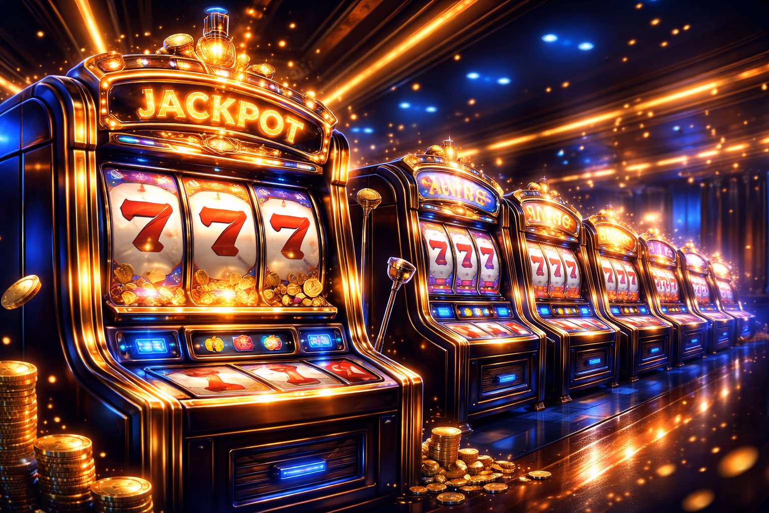 Stylish digital slot showcase with premium reels, glowing symbols, and a luxurious gaming mood for EK999 users